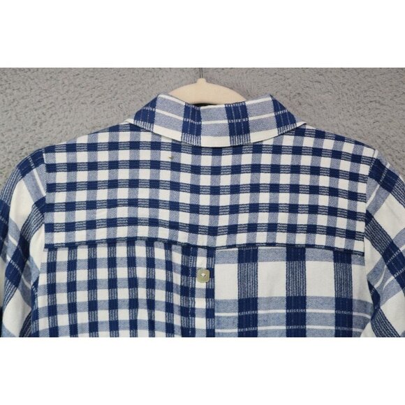 Soft Surroundings Blue White Plaid Button-Up Top-Medium/Petite - Picture 12 of 12